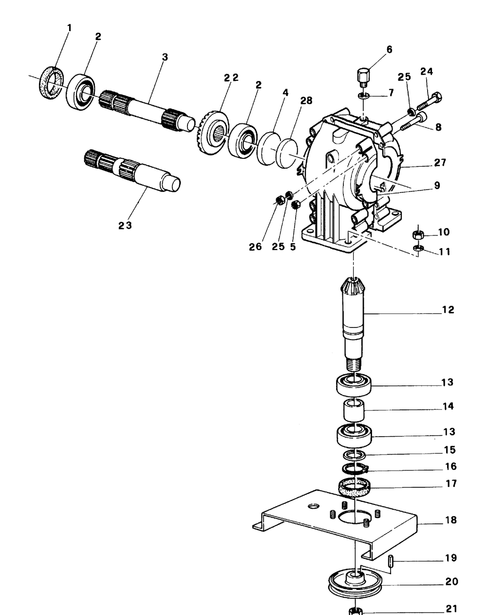 Gearbox Version 1 Diagram and Parts List for FM72 59A400337 Cub Cadet Lawn Tractor